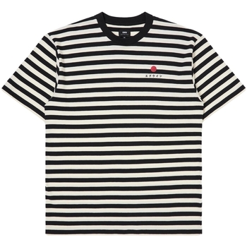 Textil Homem T-shirts e Pólos Edwin T-Shirt Basic Stripe - Black/White Multicolor