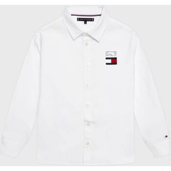 Textil Rapaz Camisas mangas comprida Tommy Hilfiger KB0KB08012-YBR WHITE Branco