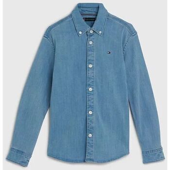Textil Rapaz Camisas mangas comprida Tommy Hilfiger KB0KB08228-1A8 OZONE WASH Azul