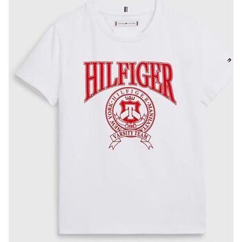 Textil Rapariga T-shirts e Pólos Tommy Hilfiger KG0KG07081-YBR WHITE Branco
