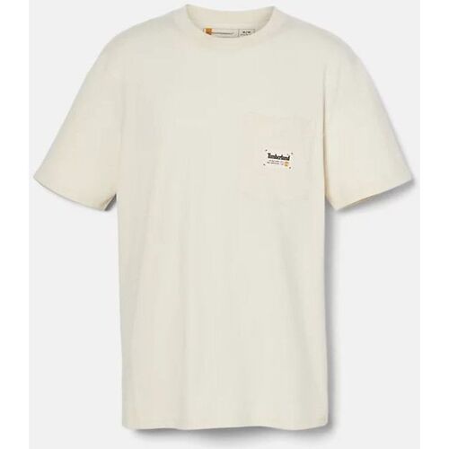Textil Homem T-shirts e Pólos Timberland TB0A66DS ROCK POCKET-CR31 UNDYED Branco