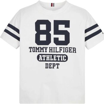 Textil Criança T-shirts e Pólos Tommy Hilfiger KB0KB08023-YBR WHITE Branco