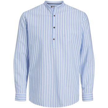 Textil Rapaz Camisas mangas comprida Jack & Jones 12230086 BLASUMMER-CASHMERE BLUE Azul