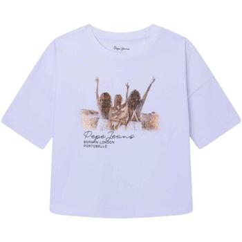 Textil Rapariga T-shirts e Pólos Pepe Harvest JEANS  Branco