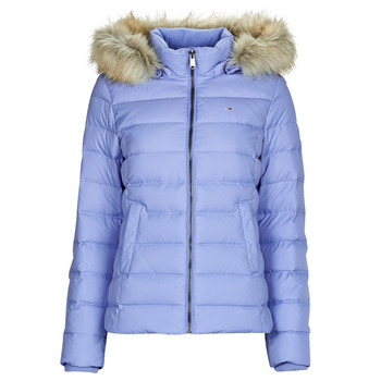 Textil Mulher Quispos Wedge Tommy Jeans TJW BASIC HOODED DOWN JACKET Azul / Céu