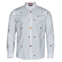 Textil Homem Camisas mangas comprida corporate Tommy Jeans TJM CLSC FLAG CRITTER SHIRT Branco