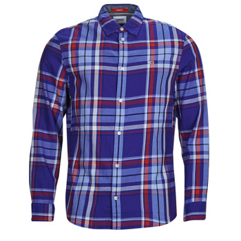 Textil Homem Camisas mangas comprida Tommy Jeans TJM CLSC ESSENTIAL CHECK SHIRT Marinho / Branco / Vermelho