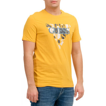 Textil Homem T-Shirt mangas curtas Guess LATTE  Amarelo