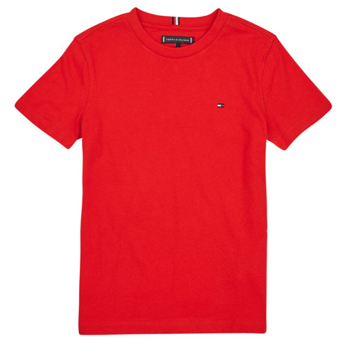 Textil Rapaz T-Shirt Beanie curtas Tommy Hilfiger ESSENTIAL COTTON TEE S/S Vermelho