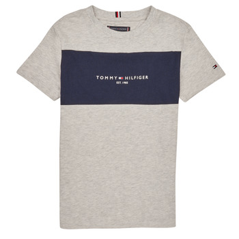 Textil Rapaz T-Shirt mangas chicagos Tommy Hilfiger ESSENTIAL COLORBLOCK TEE S/S Cinza