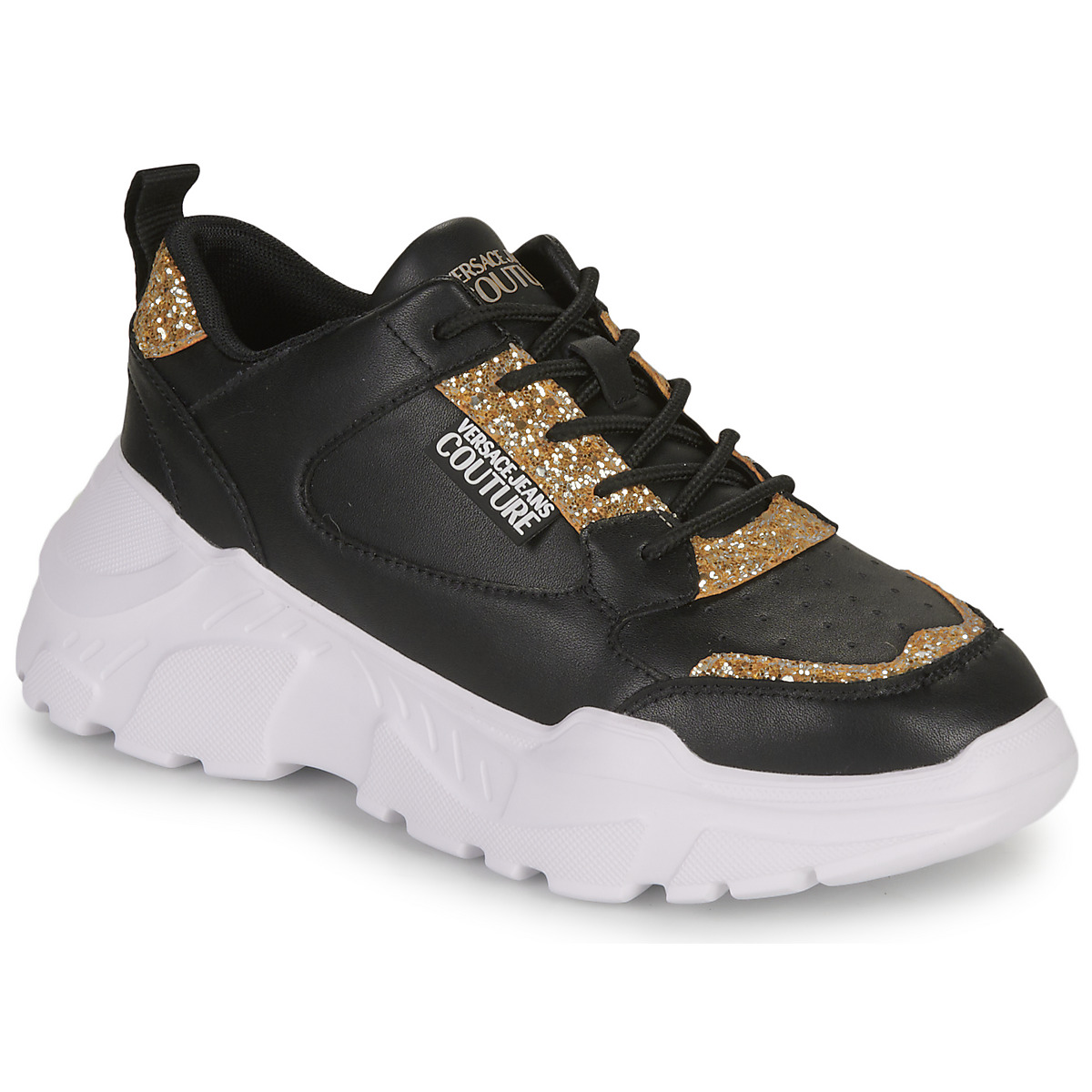 Sapatos Mulher Sapatilhas Pyrenex logo-patch slim-cut track pants 75VA3SC2 Preto / Ouro