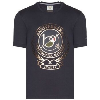 Textil Homem T-Shirt mangas curtas Aeronautica Militare TS2118J59408347 Azul marinho, Dourado