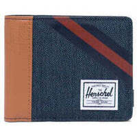 Malas Carteira Herschel Roy RFID Indigo Denim/Synthetic Leather Stripe Peacoat/Picante AZUL