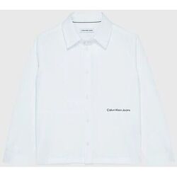Textil Criança Camisas mangas comprida Calvin Klein ROHDE JEANS IB0IB01497 LOGO POPLIN-YAF BRIGHT WHITE Branco