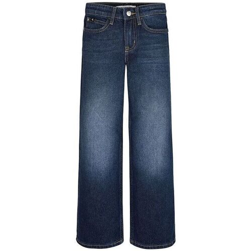 Textil Rapariga Calças de ganga 20mm Calvin Klein Jeans IG0IG01883 WIDE-IBJ RED CAST DARK BLUE Preto
