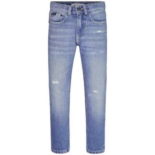 Textil Rapaz Current Elliott ripped detail jeans Calvin Klein Jeans IB0IB01550 DAD FIT-1A4 WASHED FRESH BLUE Azul