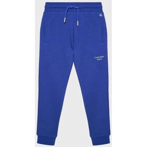 Textil Criança Calças lapi Calvin Klein Jeans IB0IB01282 STACK LOGO-C66 ULTRA BLUE Azul