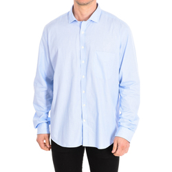 Textil Homem Camisas mangas comprida CafÃ© Coton MILLERAIES3-66HLSSLIM Azul