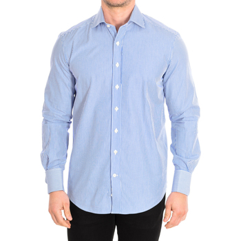 Textil Homem Camisas mangas comprida CafÃ© Coton ORLANDO4-G-55DC Azul