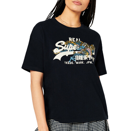 Textil Mulher T-Shirt mangas curtas Superdry  Azul