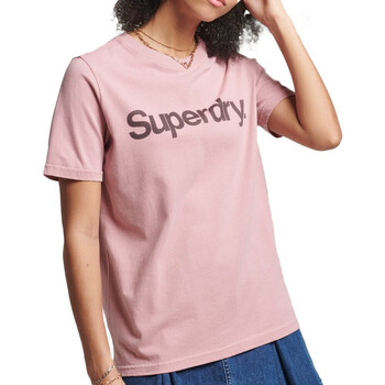 Textil Mulher T-Shirt mangas curtas Superdry  Rosa