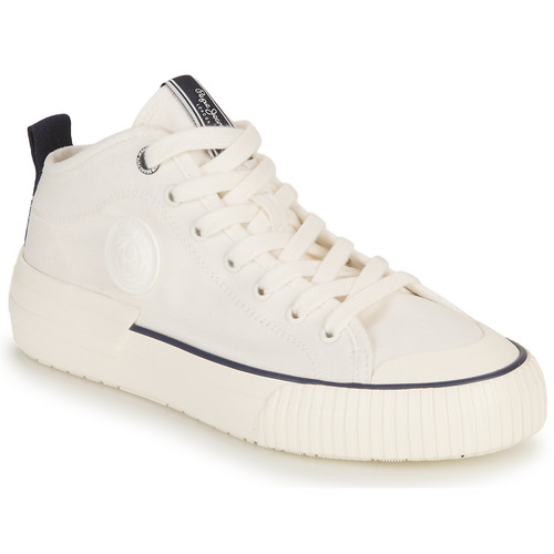 Sapatos Mulher Sapatilhas de cano-alto Pepe Fit JEANS INDUSTRY BASIC W Branco