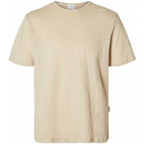 Textil Homem T-shirts favourite e Pólos Selected T-Shirt Bet Linen - Oatmeal Bege