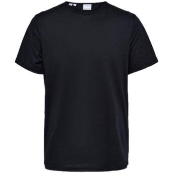 Textil Homem Castiçais e Porta-Velas Selected T-Shirt Bet Linen - Black Preto