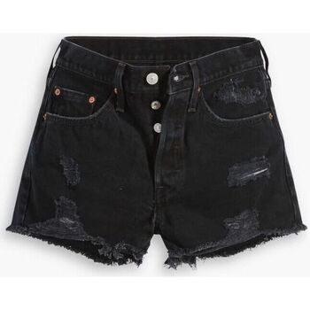 Textil Mulher Shorts / Bermudas Levi's 56327 0318 - 501 SHORT HIGH RISE-STOWAWAY Preto