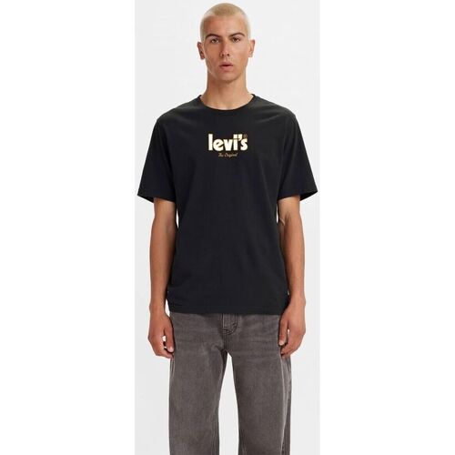 Textil Homem T-shirts e Pólos Levi's 16143 0826 - RELAXED TEE-CAVIAR Preto