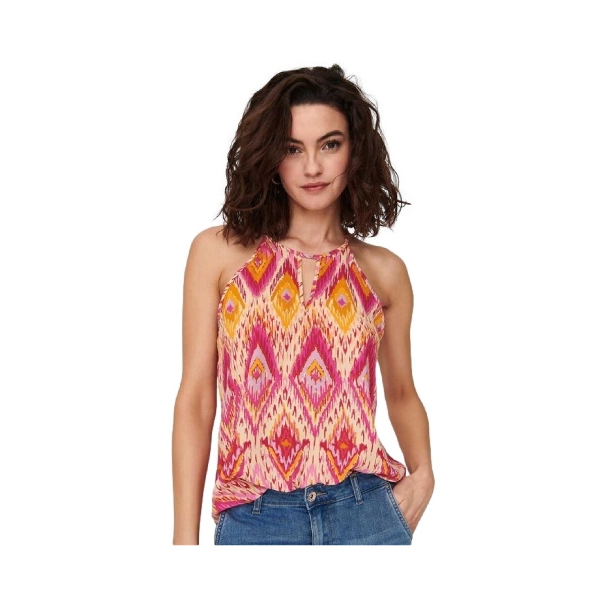 Textil Mulher Tops / Blusas Only Top Alma Life Poly - Raspberry Rose Rosa