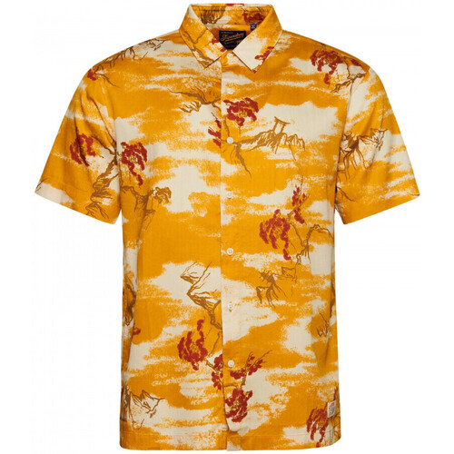 Textil Homem Camisas mangas comprida Superdry Vintage hawaiian s/s shirt Amarelo