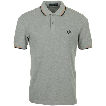 Textil Homem Polos mangas compridas Fred Perry Twin Tipped Shirt Cinza