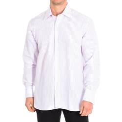 Textil Homem Camisas mangas comprida CafÃ© Coton BECASSE8-77HDC Branco