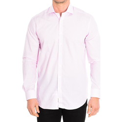 Textil Homem Camisas mangas comprida CafÃ© Coton BRUCE6-33LS Branco