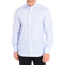 Textil Homem Camisas mangas comprida CafÃ© Coton CHARME3-77HDC Branco