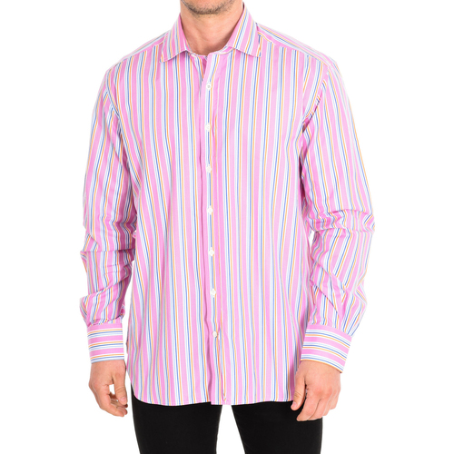 Textil Homem Camisas mangas comprida CafÃ© Coton NEFLIER6-77HLS Rosa