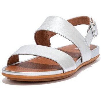 Sapatos Mulher Sandálias FitFlop GRACIE LEATHER BACK-STRAP SANDALS SILVER Bege