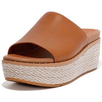 Sapatos Mulher Chinelos FitFlop ELOISE ESPADRILLE WEDGES LIGHT TAN Preto