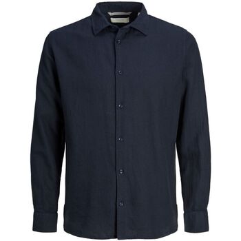 Textil Homem Camisas mangas comprida Jack & Jones 12225707 LAYNE-PERFECT NAVY Azul