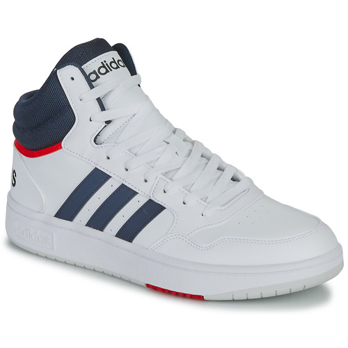 Sapatos Homem Sapatilhas de cano-alto Adidas male Sportswear HOOPS 3.0 MID Branco / Marinho / Vermelho
