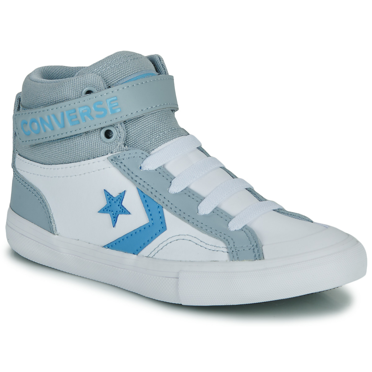 Sapatos Rapaz Sapatilhas de cano-alto Converse Wordmark PRO BLAZE STRAP SPORT REMASTERED Branco / Cinza / Azul