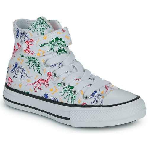 Sapatos Rapaz Sapatilhas de cano-alto Converse Sock CHUCK TAYLOR ALL STAR EASY-ON DINOS Branco / Multicolor