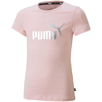 Textil Criança T-Shirt mangas curtas suede Puma  Rosa