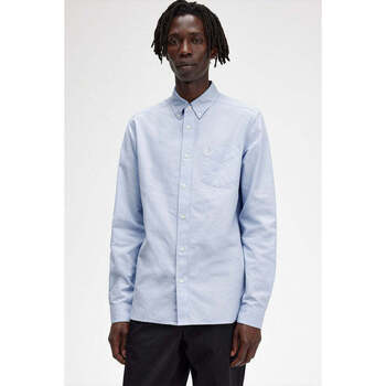 Textil Homem Camisas mangas comprida Fred Perry M5516-146-8-1 Cinza