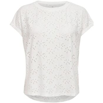 Textil Mulher T-shirts e Pólos Only 15231005 SMILLA-CLOUD DANCER Branco