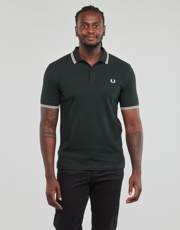 Fred Perry TWIN TIPPED FRED PERRY SHIRT Verde / Branco