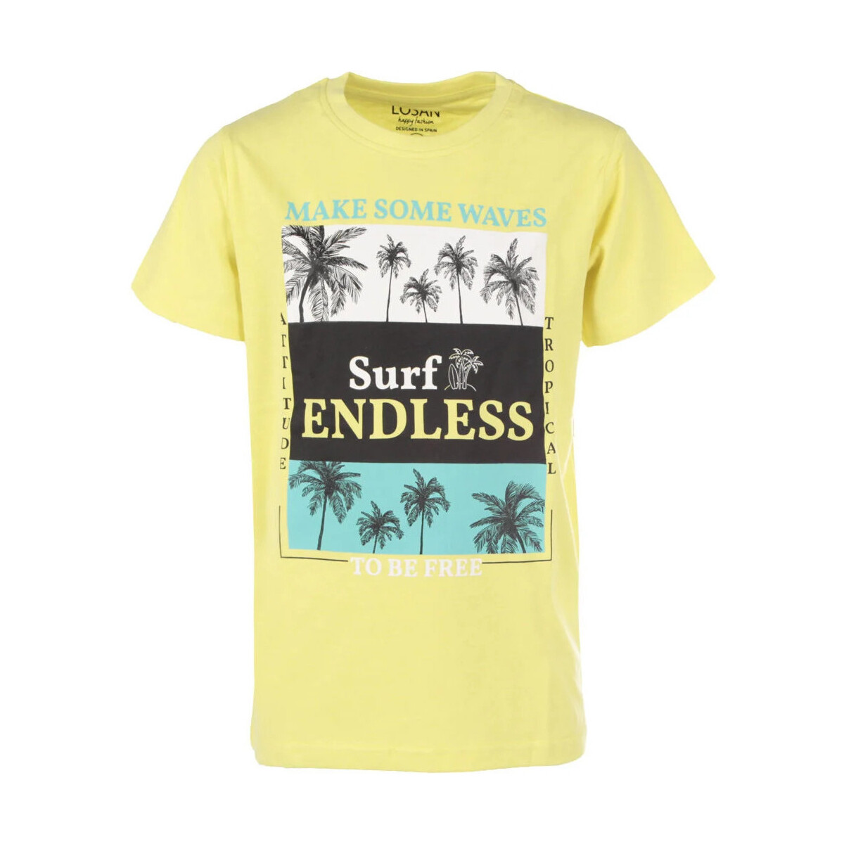 Textil Criança Polos mangas curta Losan MU_CAMISETA SURF ENDLESS Verde
