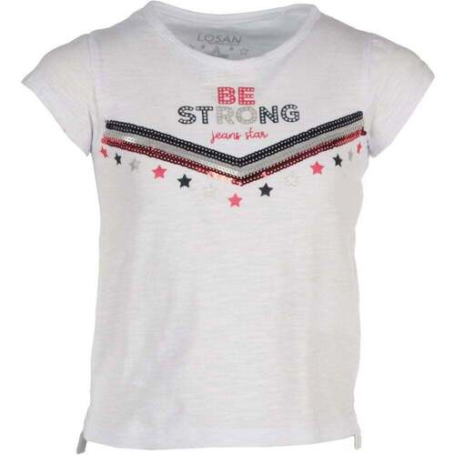 Textil Criança Polos mangas curta Losan CAMISETA LITTLE STAR Branco