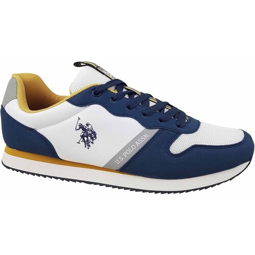 Sapatos Homem Sapatilhas U.S Ralph Polo Assn. NOBIL009WHIBLU01 Branco, Azul marinho